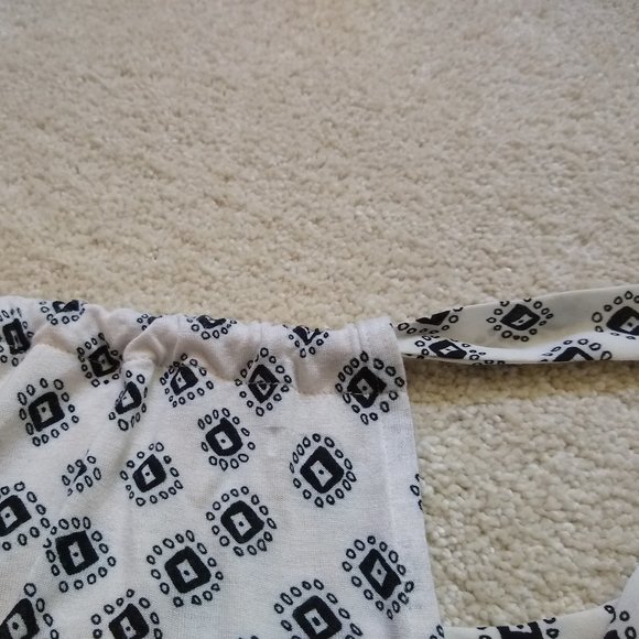 LOFT black white print mixed media boho blouse top XXS - Picture 8 of 15